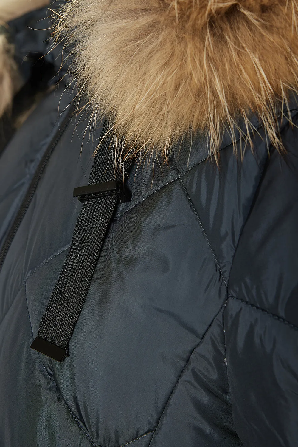 Danwear Windfield Josia P dynefrakke svart pelshette