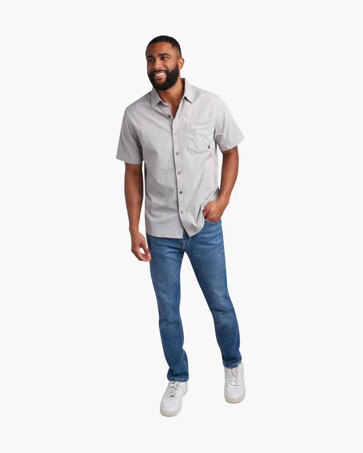 Spyder Ripstop polo Pewter – kortermet
