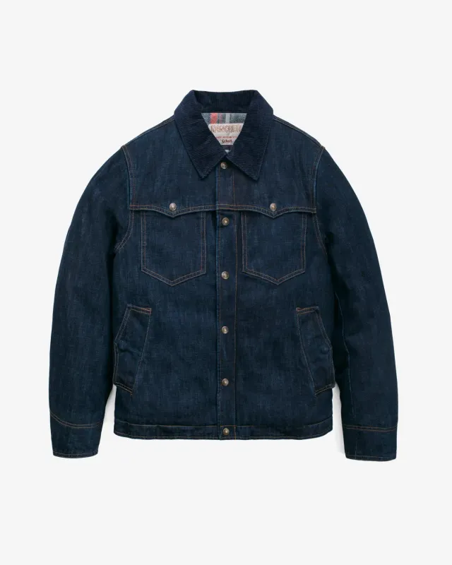 Schott NYC 8630 jakke Indigo – denim med ullfôr