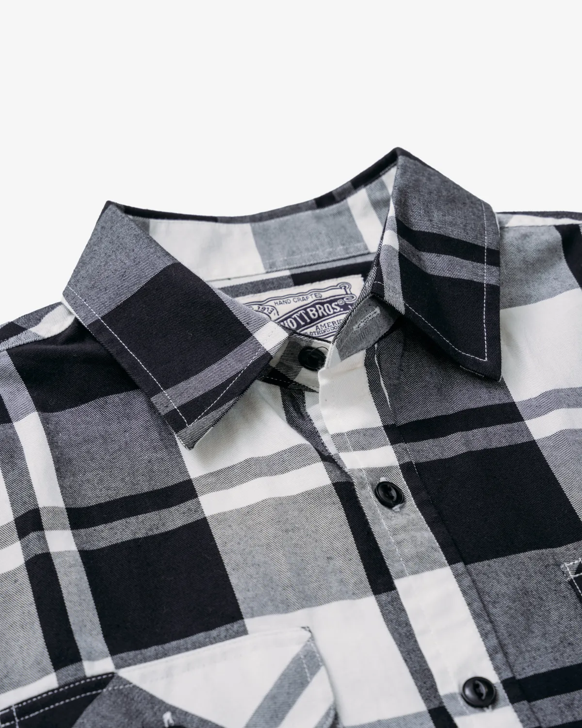 Schott NYC SPSH2 rutet skjorte svart flanell