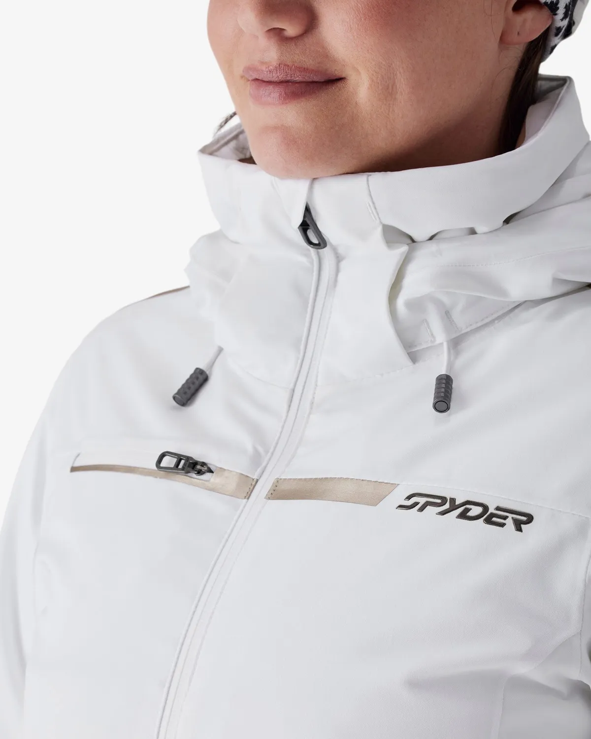 Spyder Titania skijakke dame hvit tettsittende