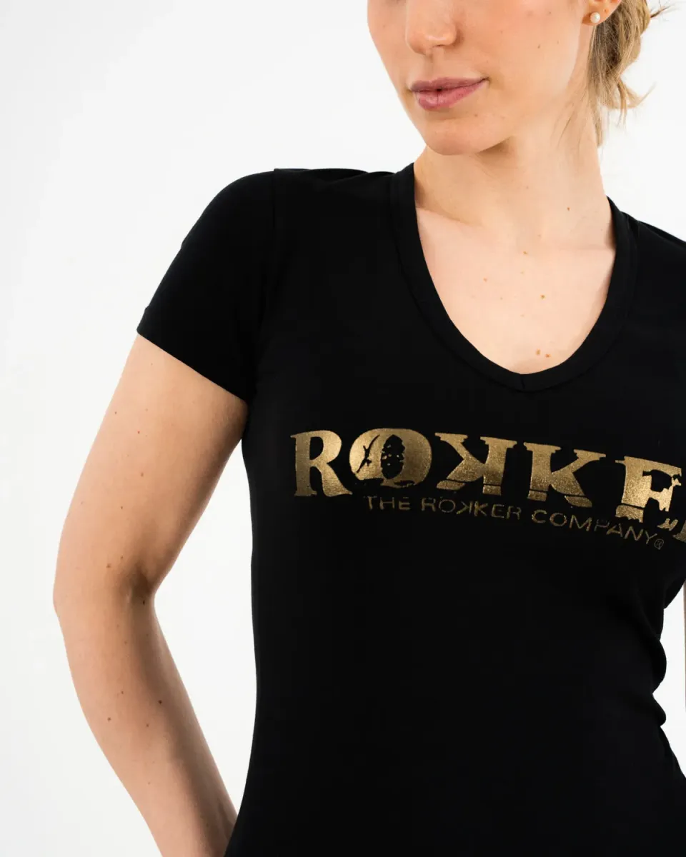 Rokker Diva t-skjorte dame gulltrykk