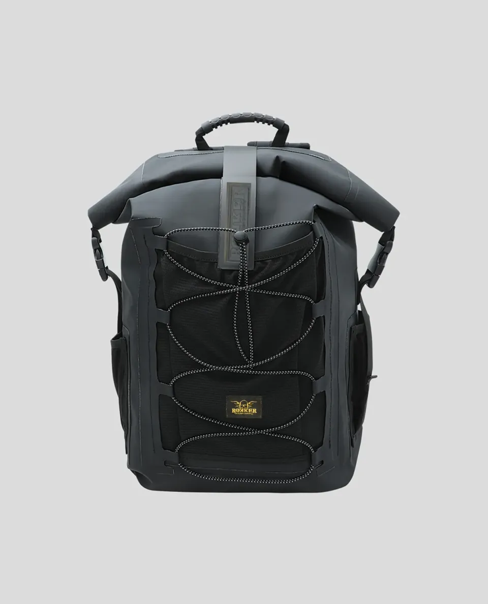 Rokker Backpack ryggsekk svart 28 liter vanntett