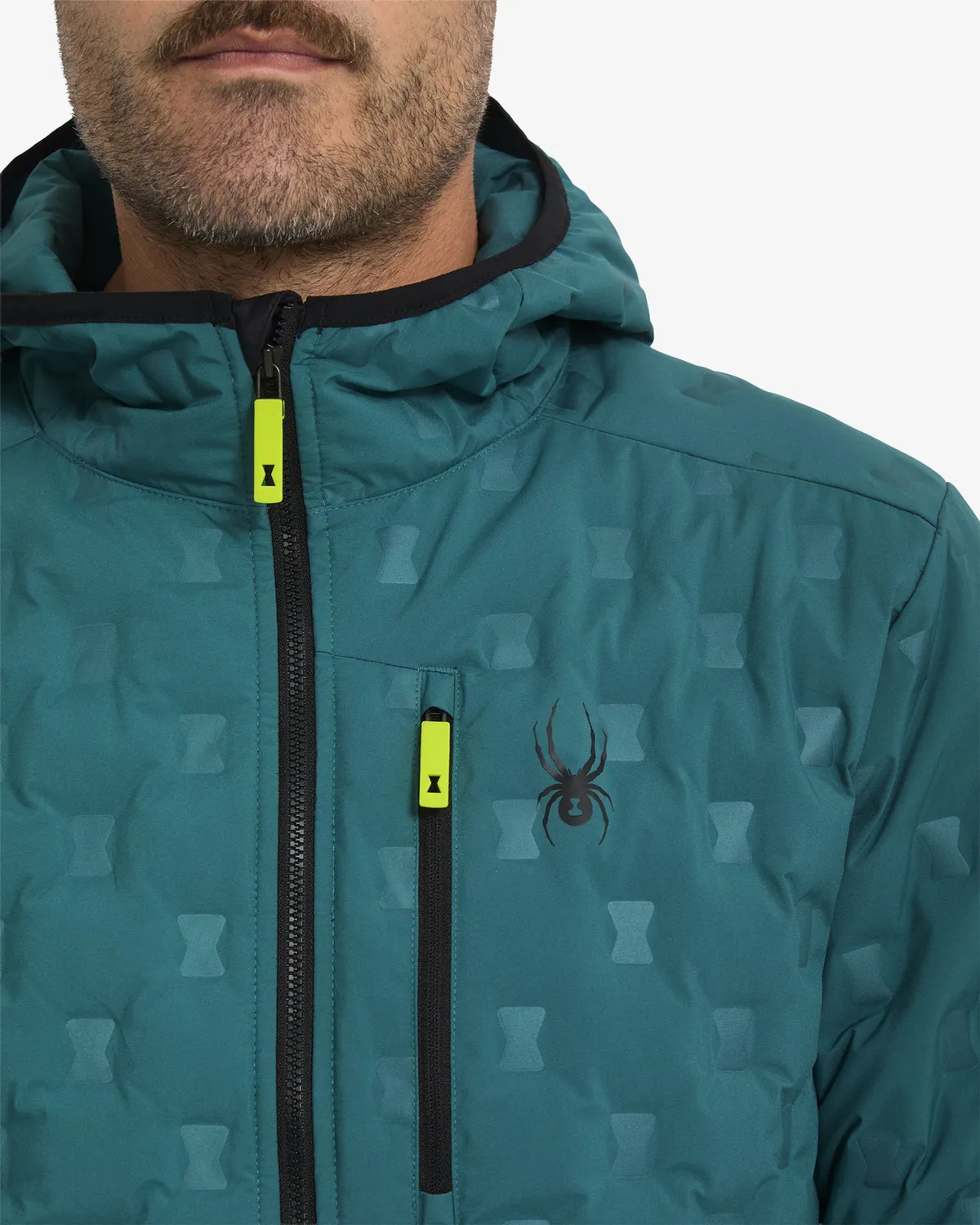 Spyder Zenith Hooded dunjakke herre petrol lett