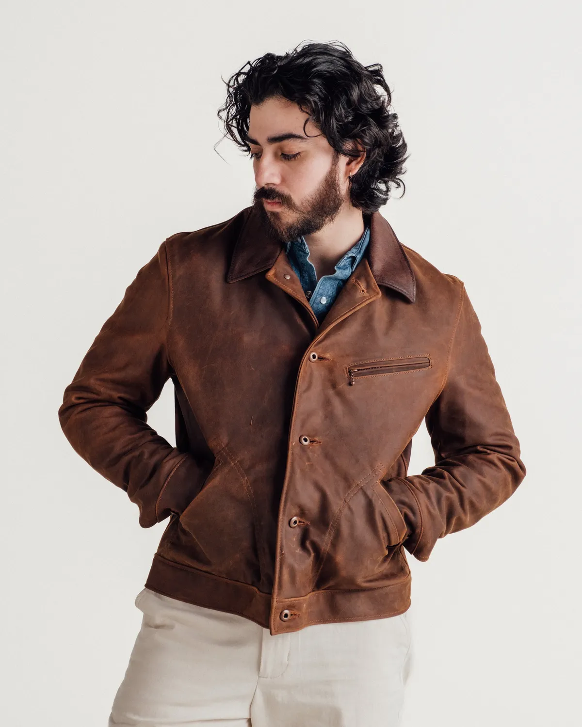 Schott NYC 538 mekanikerjakke brun nubuck