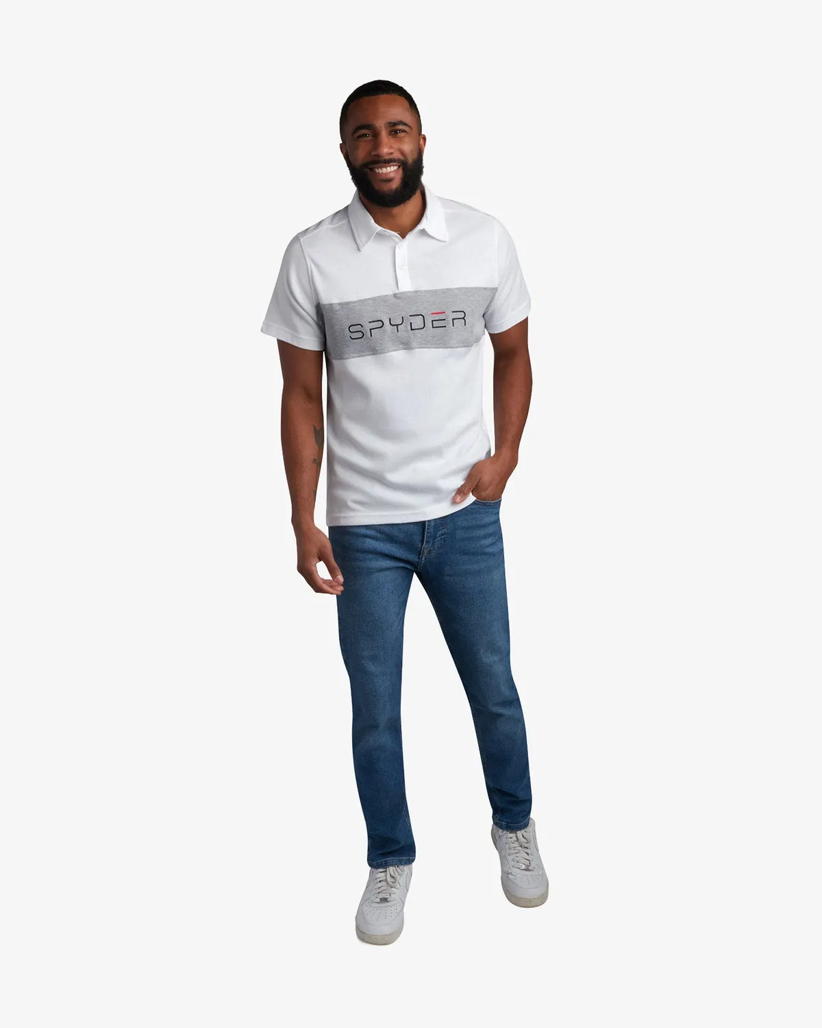 Spyder Color Block Polo pikéskjorte grå kortermet