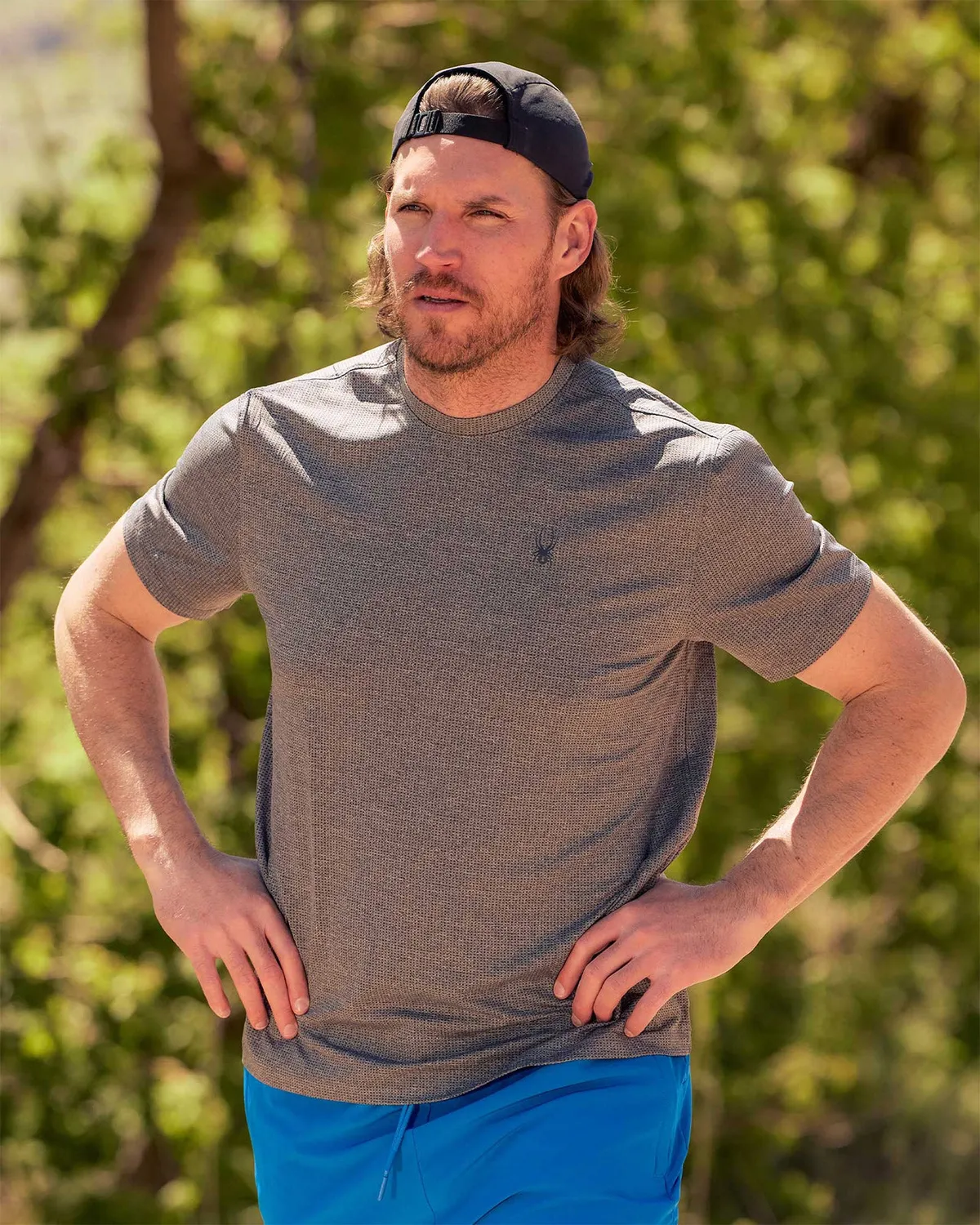 Spyder Short Sleeve t-skjorte light gray – stretch