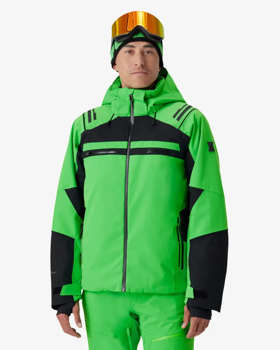 Spyder Titan skijakke strobe green 30K vanntett