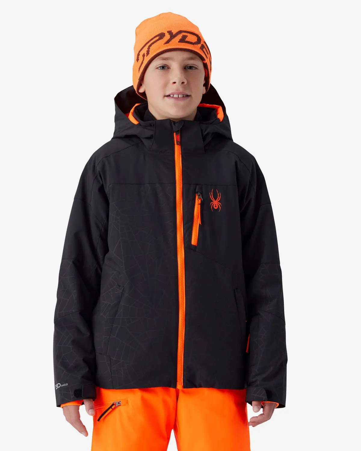 Spyder Leader guttejakke black vindtett