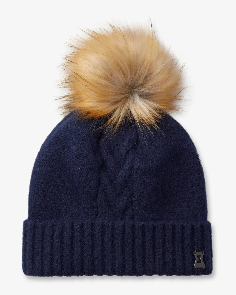 Spyder Plait Pom lue dame indigo ullblanding