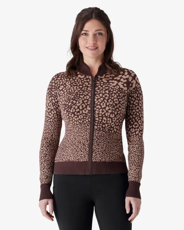 Spyder Spritz strikkejakke leopard varm