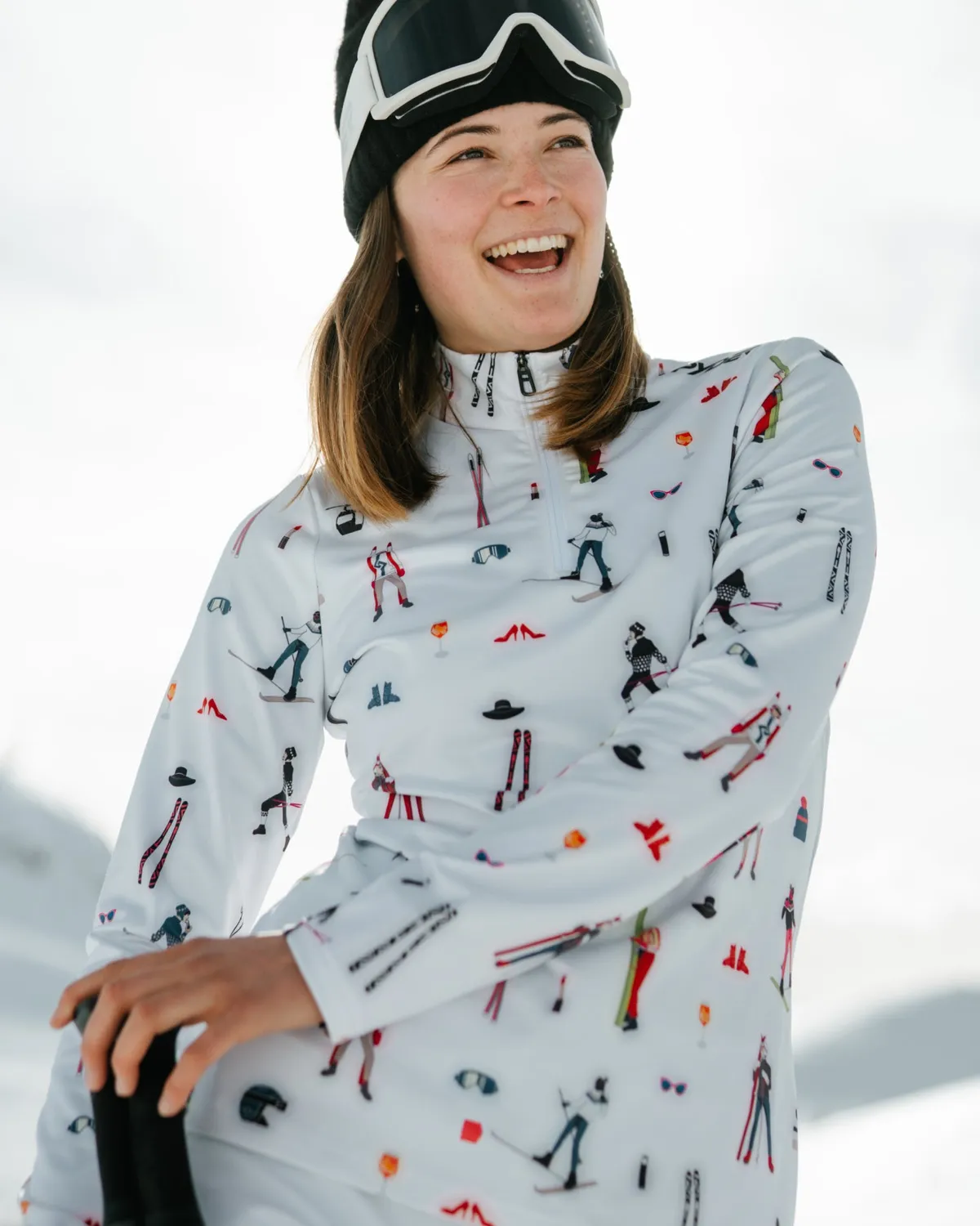 Spyder Vivid quarter-zip genser dame hvit tettsittende