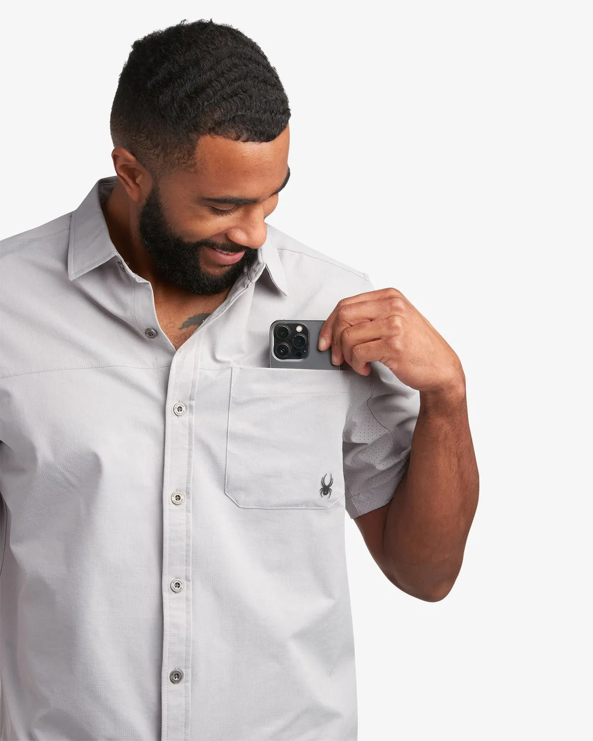 Spyder Ripstop polo Pewter – kortermet