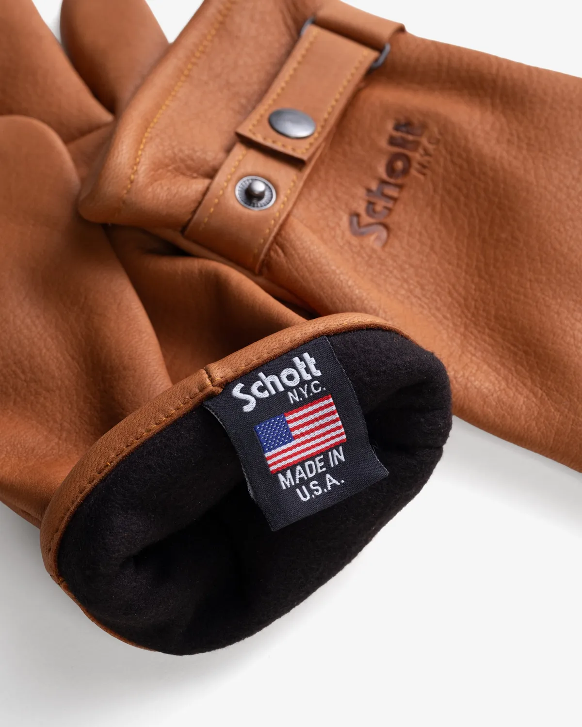 Schott NYC AGLV2 hansker hjorteskinn svart fôret