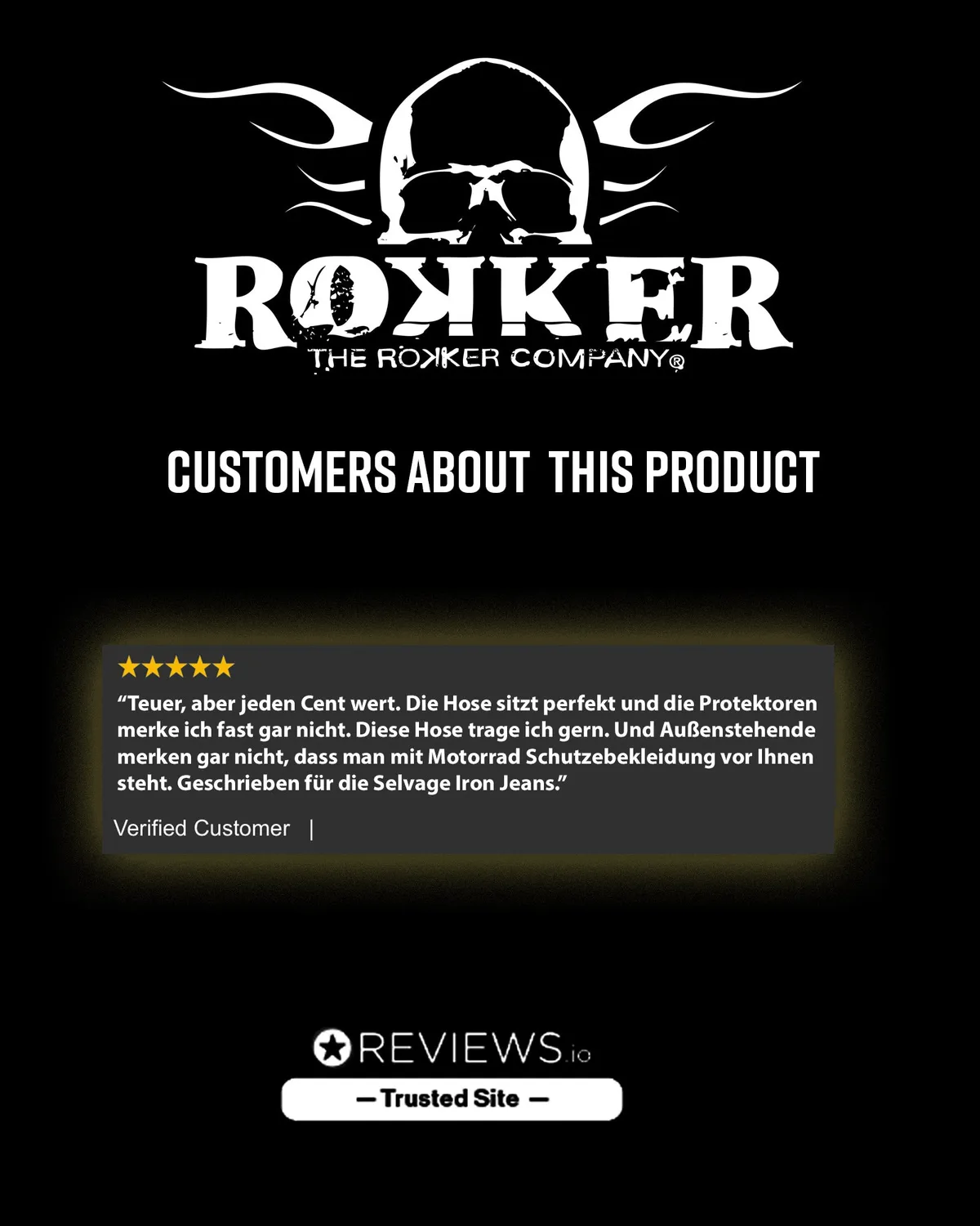 Rokker Iron Selvage Raw motorsykkeljeans mørkeblå L32