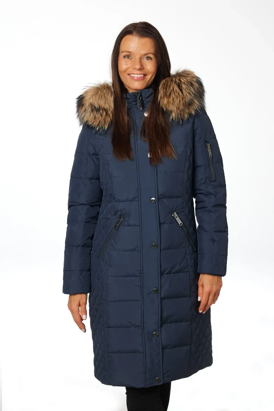 Danwear Windfield Alett R vinterjakke navy dun