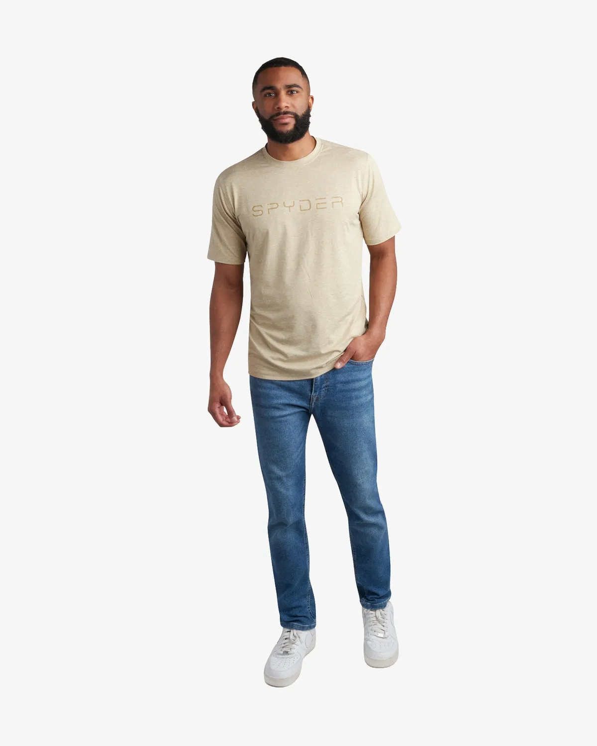 Spyder Wordmark t-skjorte herre stone stretch