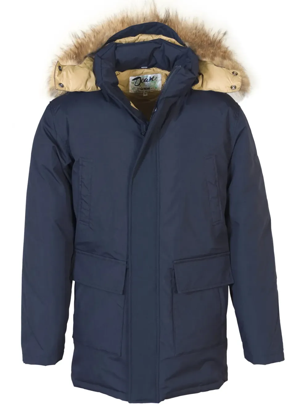Schott NYC 9156D dunparka svart hette avtakbar