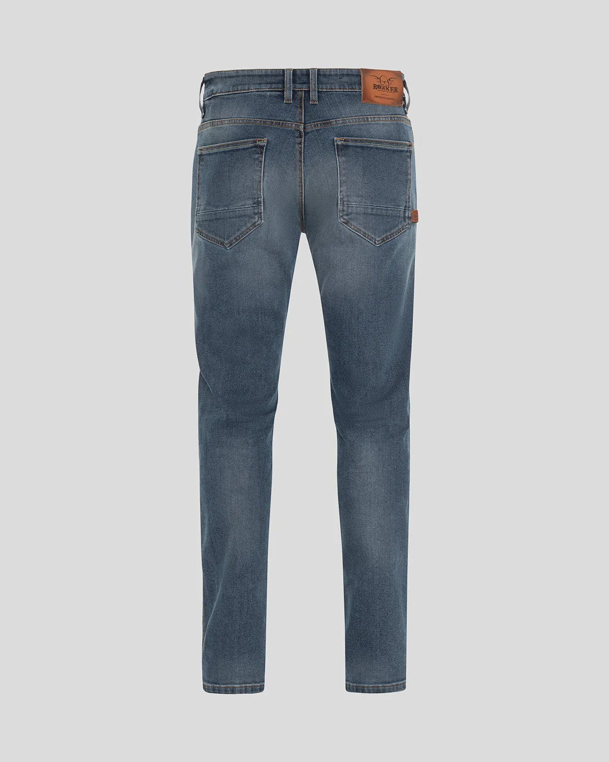 Rokker ROKKERTECH Tapered Slim motorsykkeljeans blå