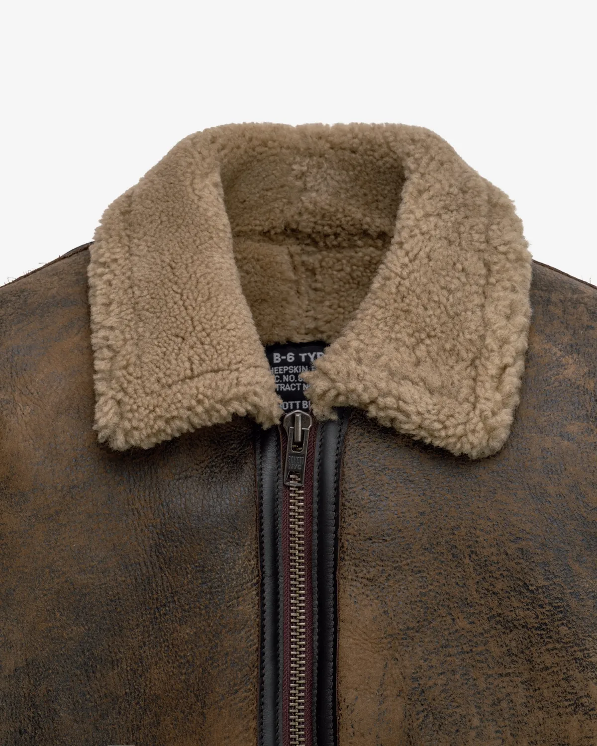 Schott NYC 256S saueskinnsjakke brun pilot