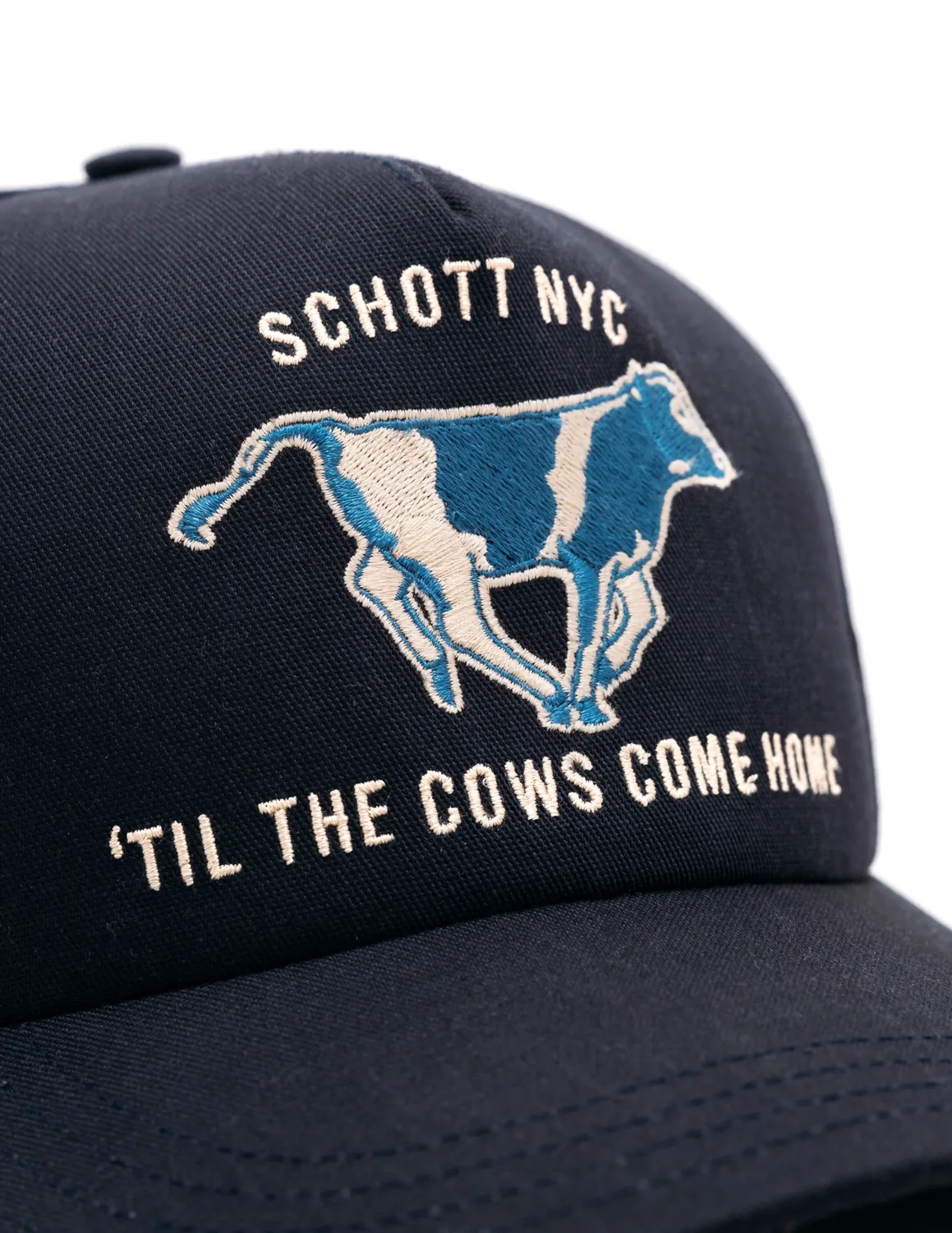 Schott NYC HCOW caps Navy brodert ku