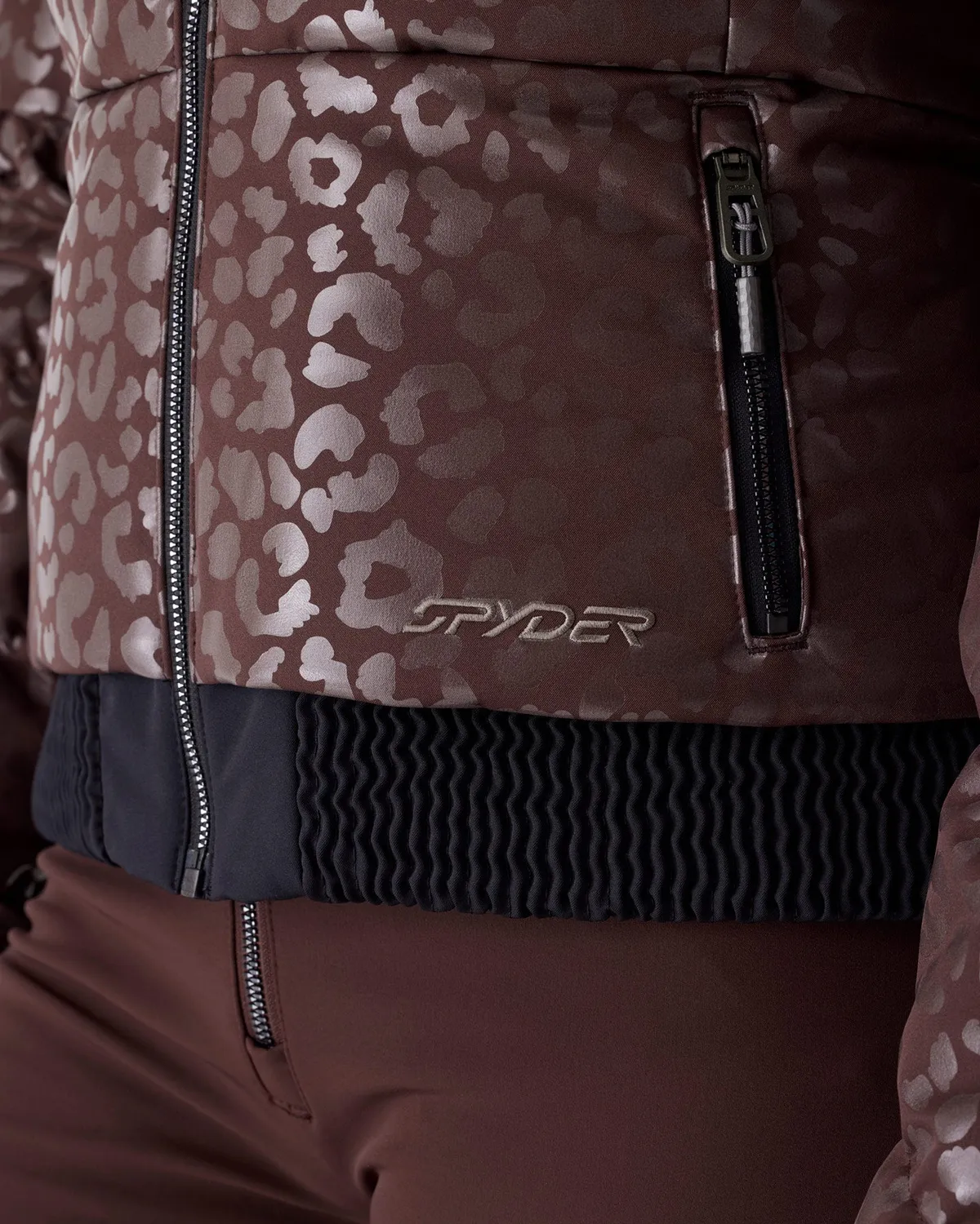 Spyder Haven dunjakke dame leopard vanntett 20K