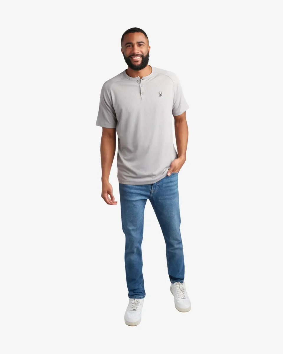 Spyder Short Sleeve henley herre grå UPF30+