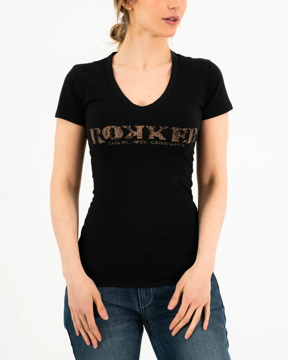 Rokker Vintage Lady T-skjorte svart stretch