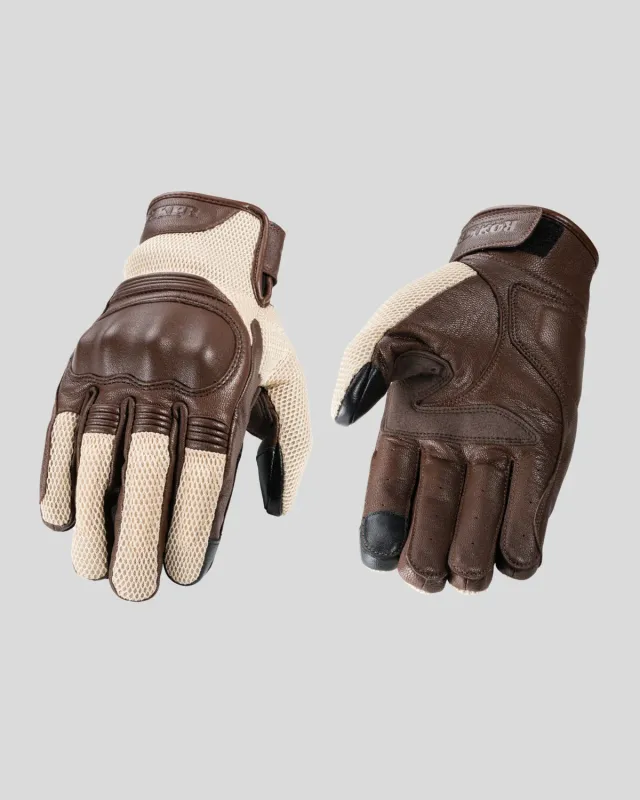 Rokker Austin Mesh mc-hansker beige sommer
