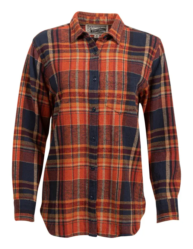 Schott NYC SH235W flanellskjorte dame sennep rutete