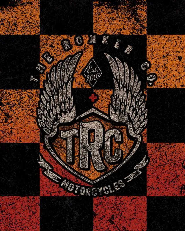 Rokker Tube Check Wings hals oransje polyester