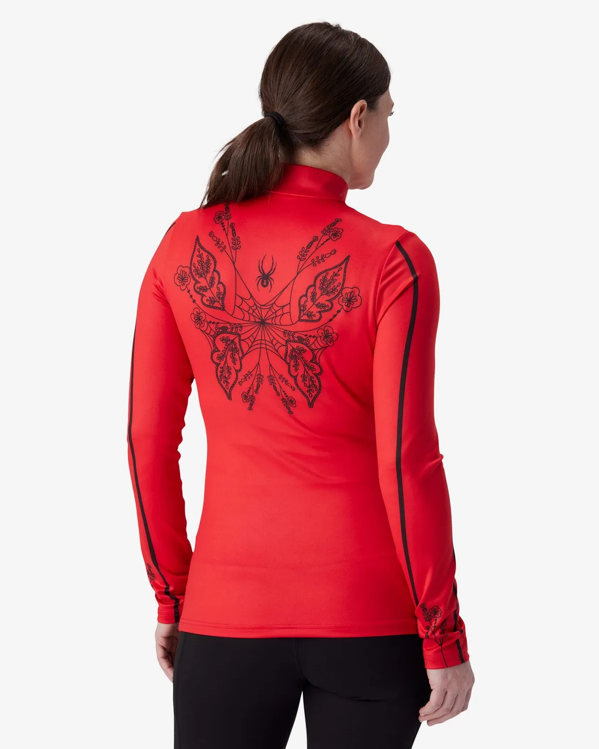 Spyder Vivid quarter zip dame Spyder Red fukttransporterende