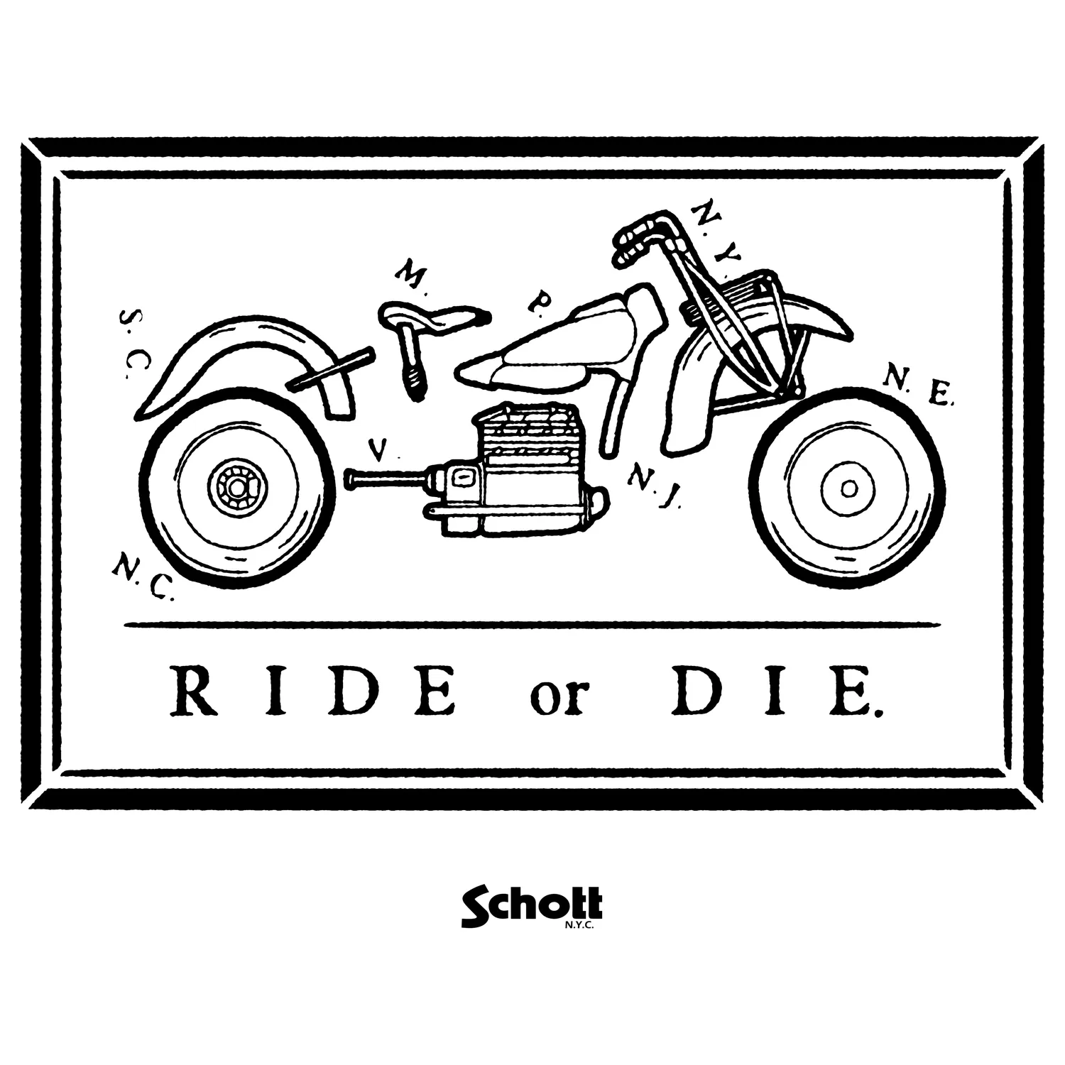 Schott NYC TRDIE t-skjorte hvit M mellomvekt