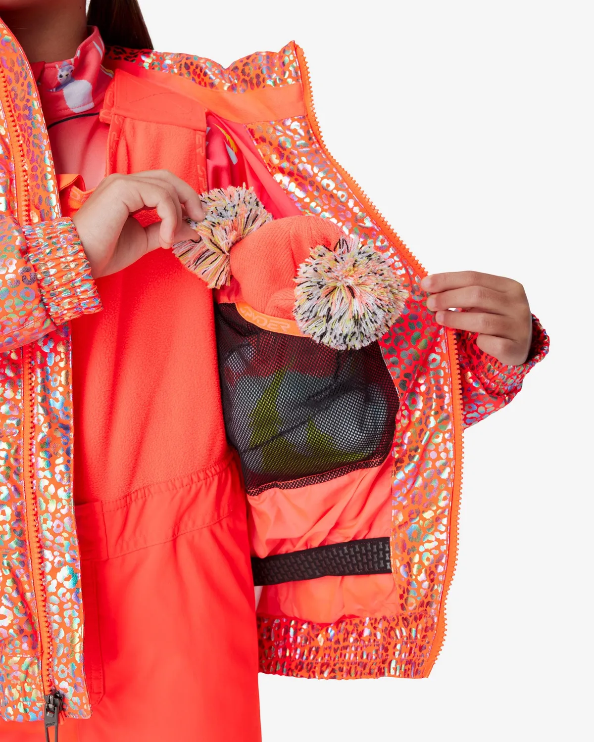 Spyder Zadie skijakke jente leopard multi varm