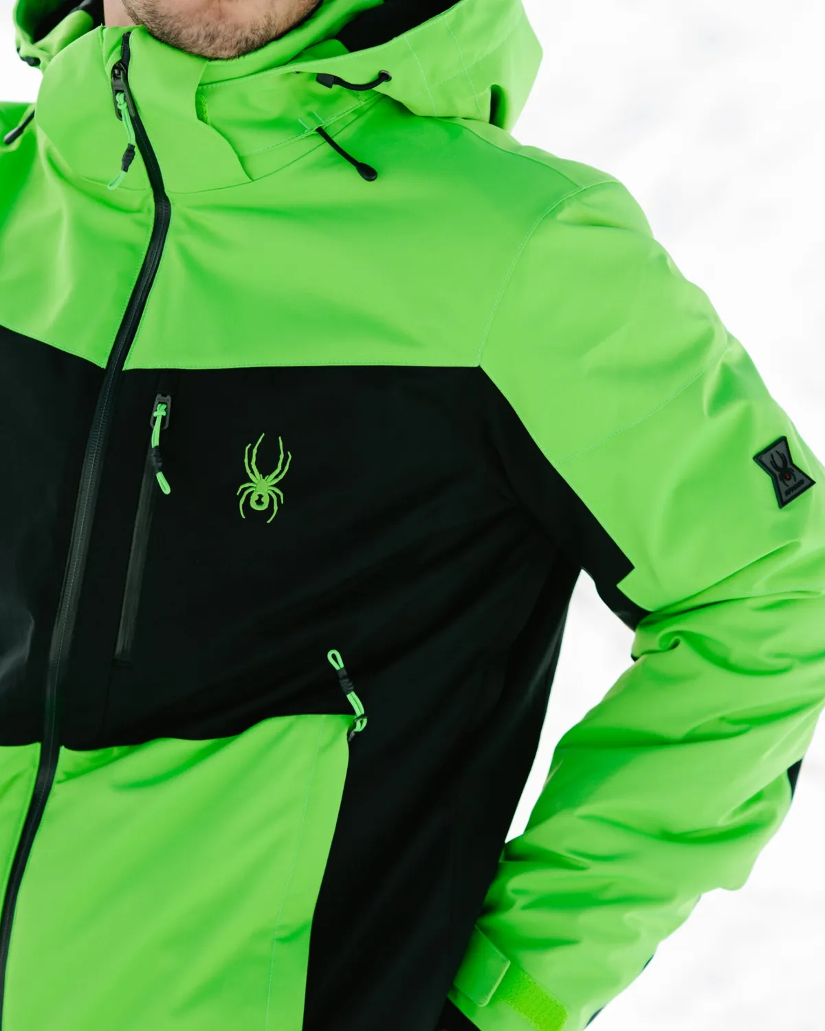 Spyder Copper skijakke strobe green 20K vanntett