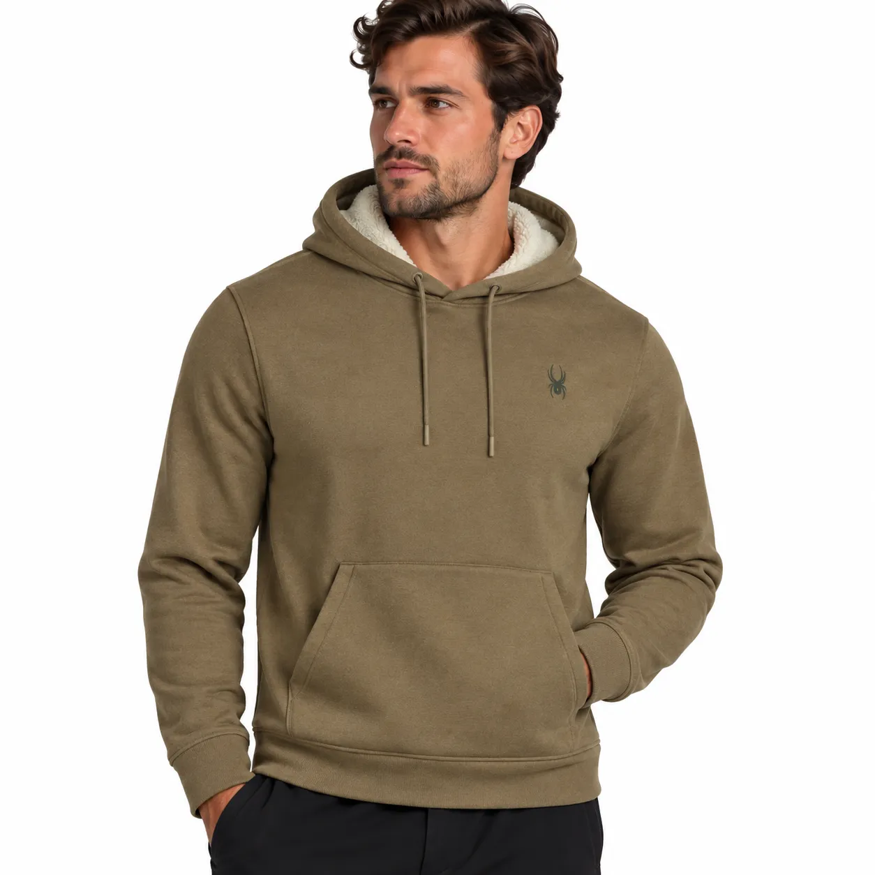 Spyder Sherpa hettegenser military varm