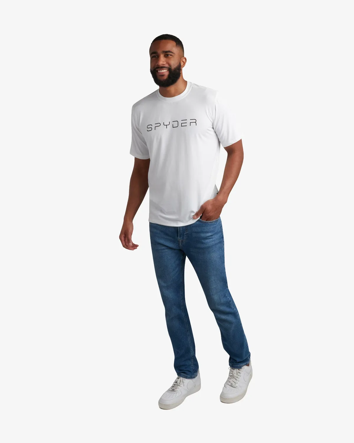 Spyder Short Sleeve Wordmark Tee t-skjorte hvit stretch