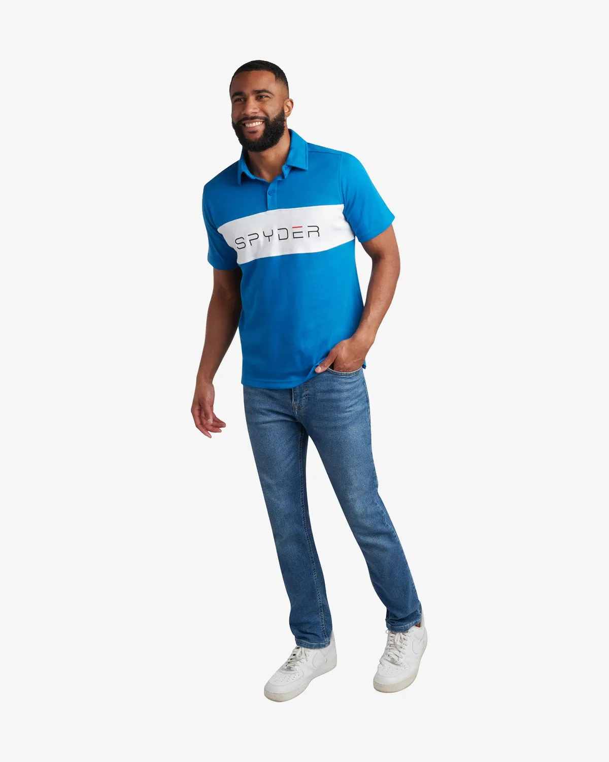 Spyder Polo piké cobalt bomull herre