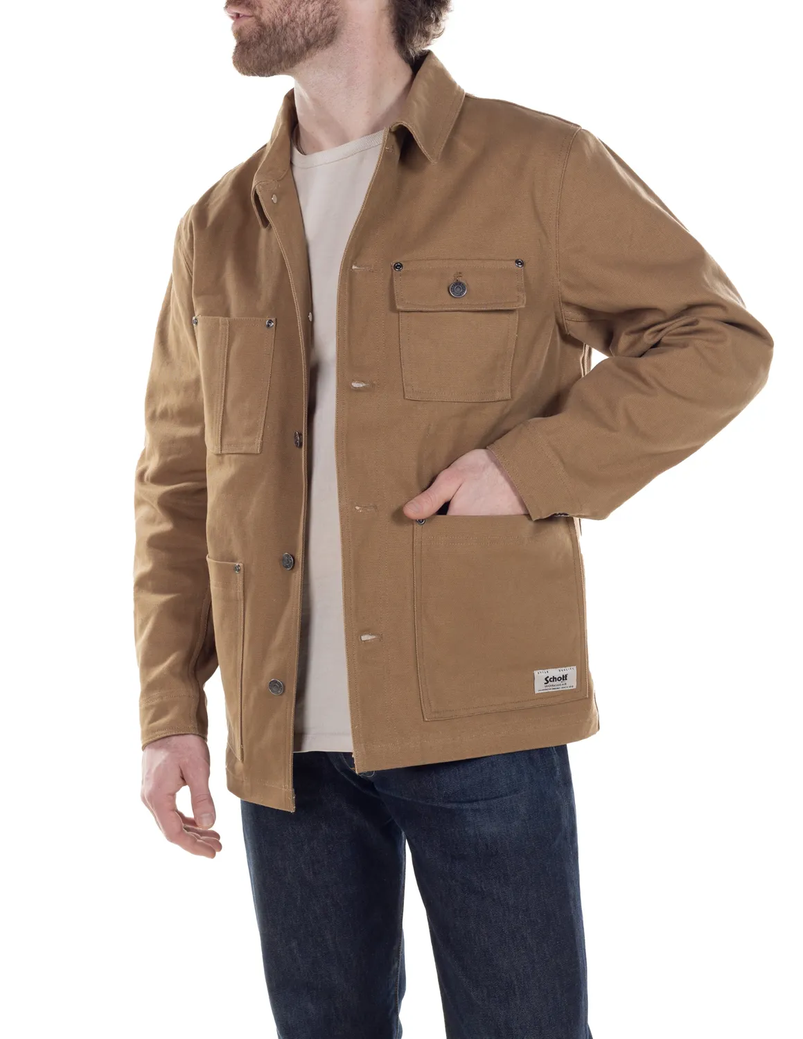 Schott NYC 8205 arbeidsjakke khaki canvas 30"