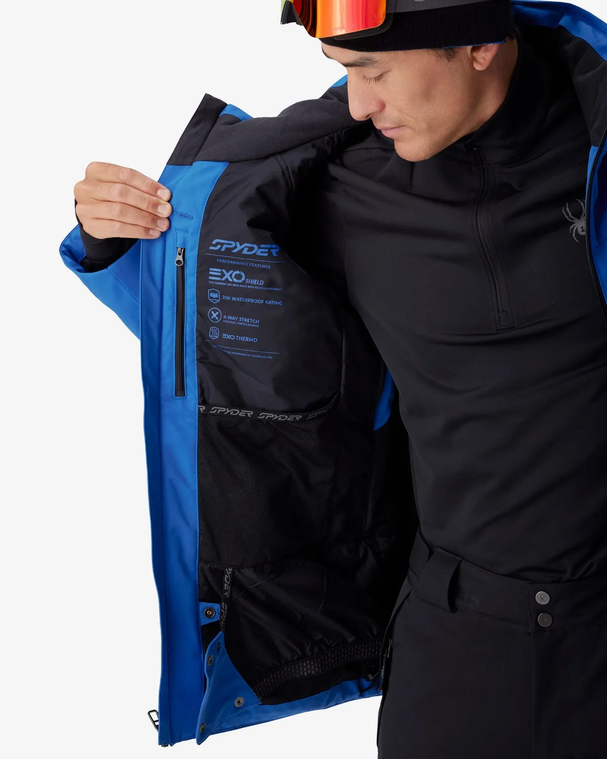 Spyder Rival skijakke herre Bold Blue vanntett 20K