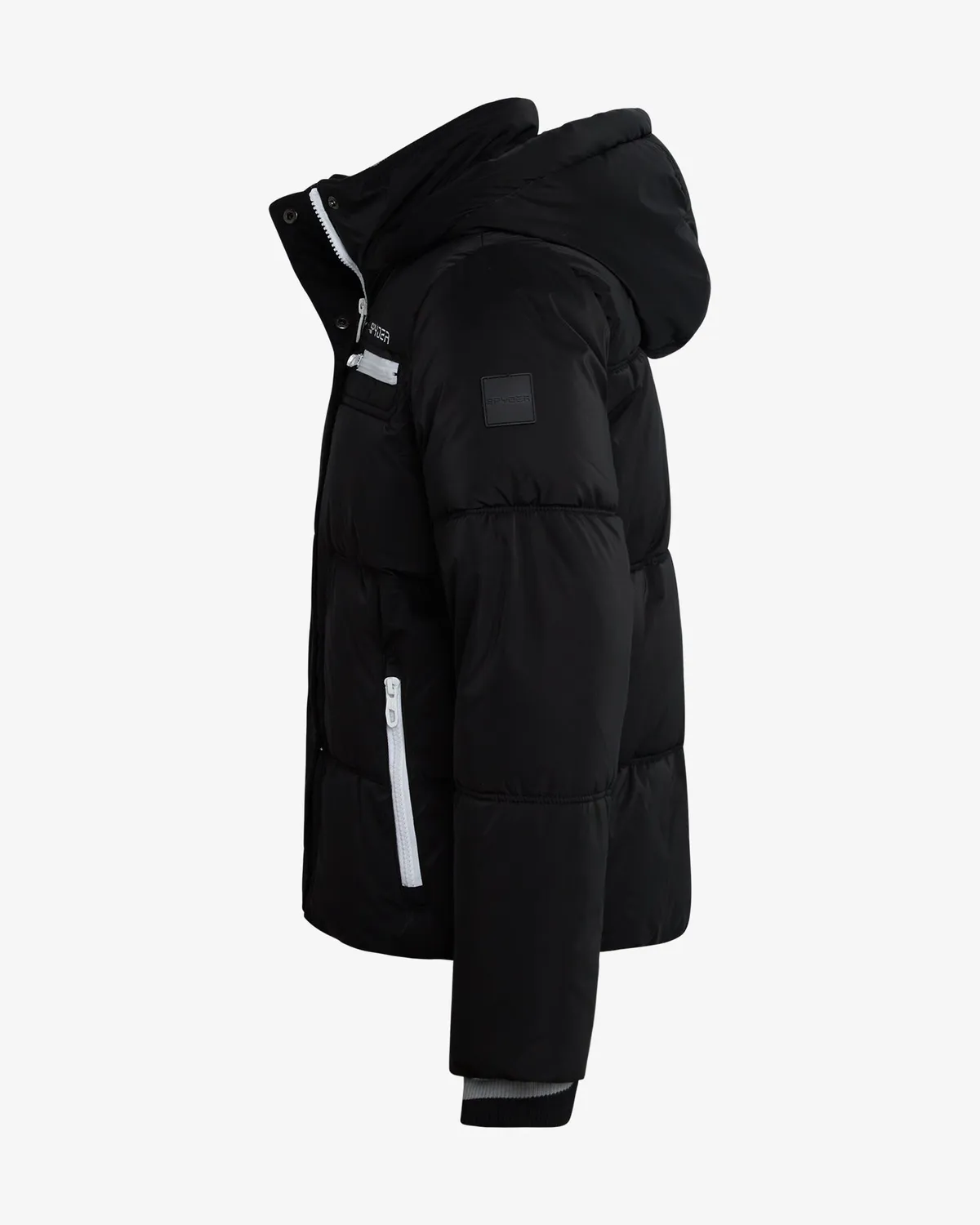 Spyder Puffer boblejakke svart jente avtakbar hette