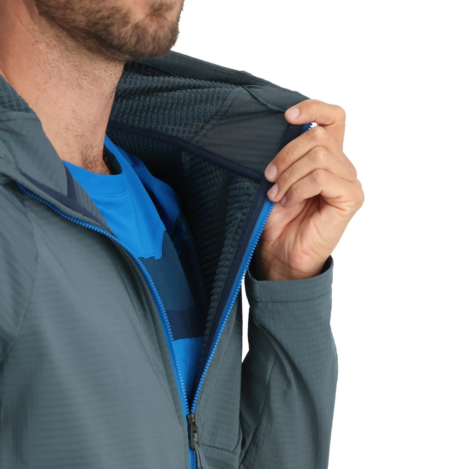 Spyder Gridweb Fleece Hoodie herre slate blue varm