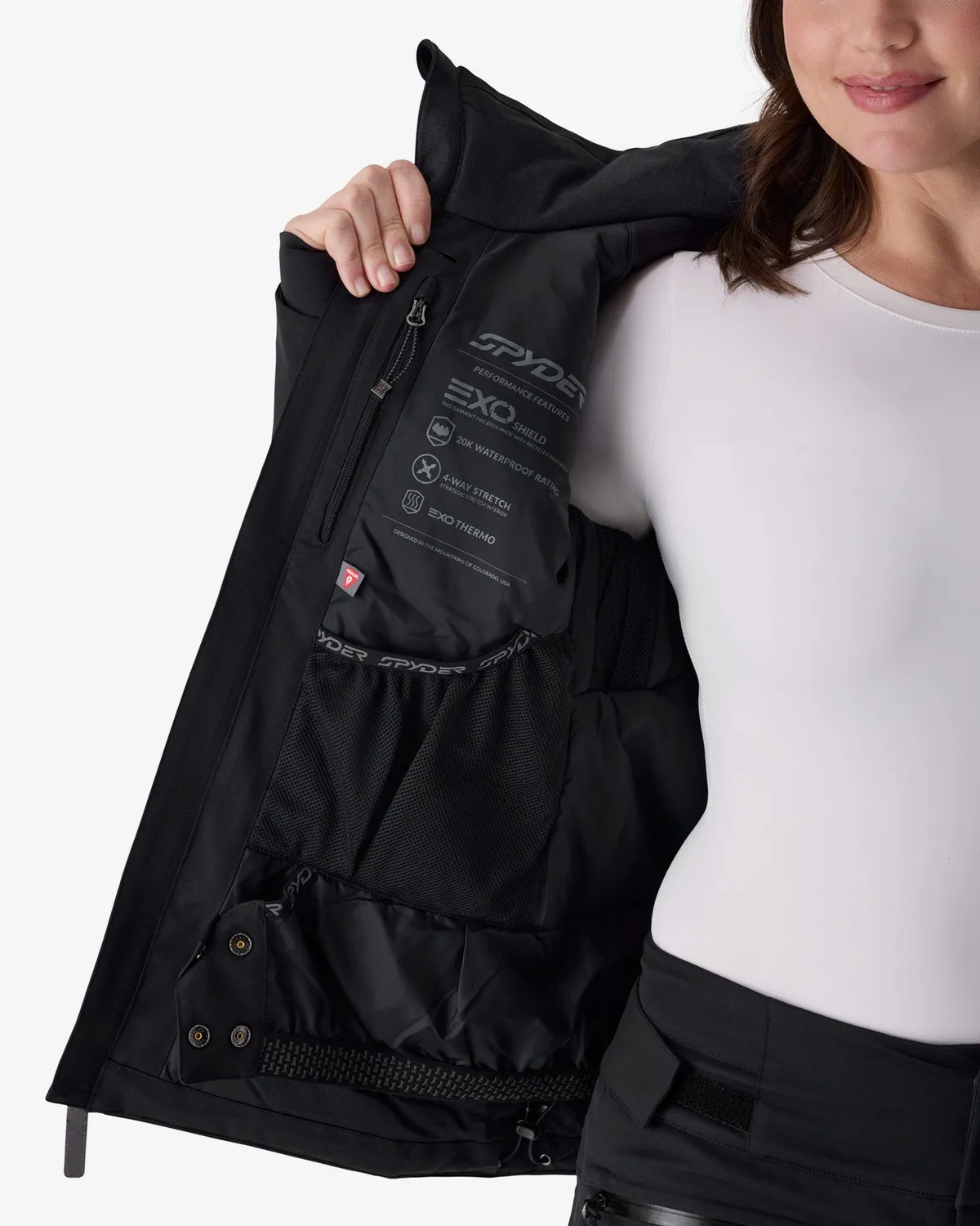 Spyder Vida skijakke dame Black 20K isolert