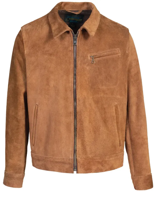 Schott NYC 375 skinnjakke semsket uforet brun
