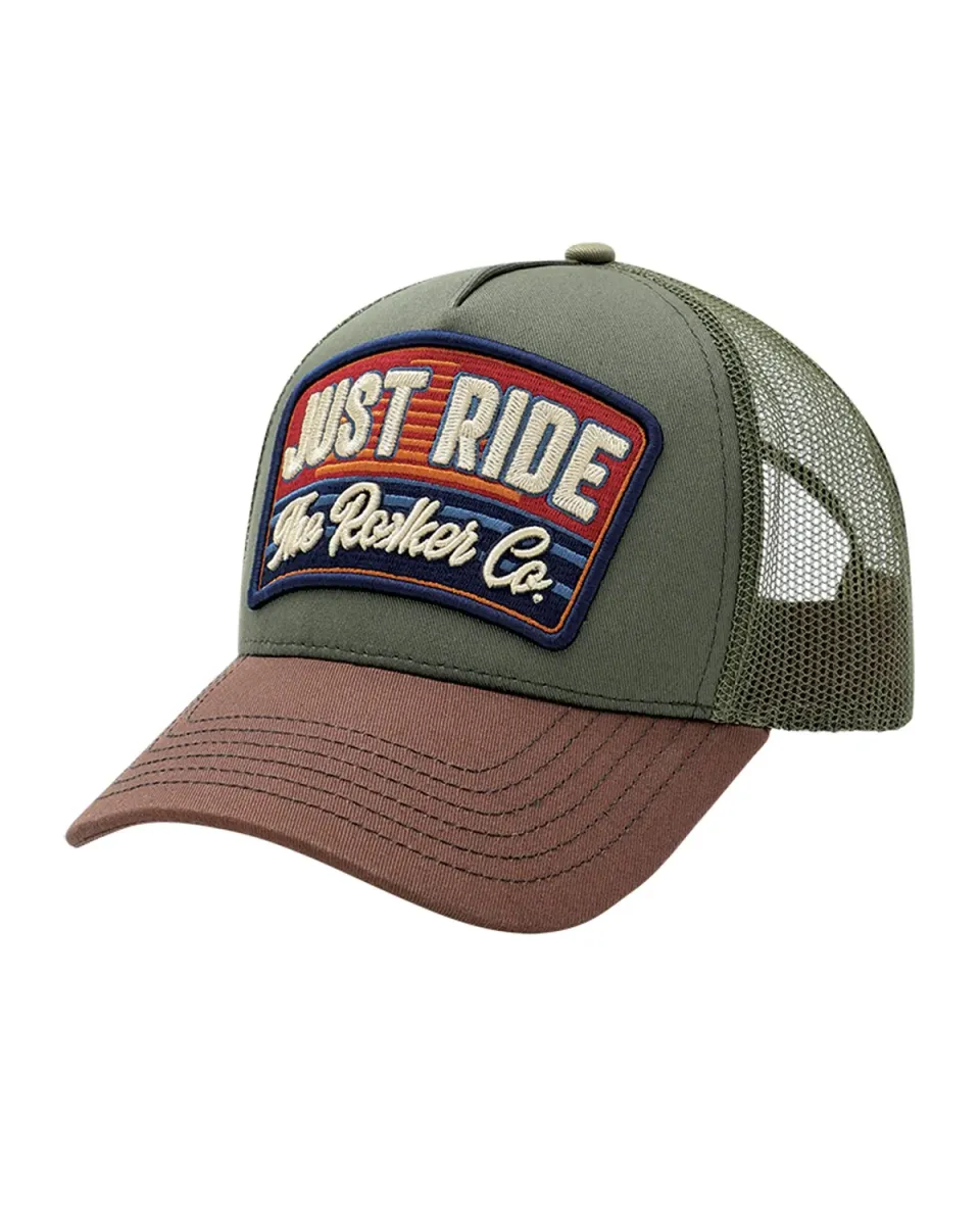Rokker Just Ride Trukker caps armygrønn justerbar