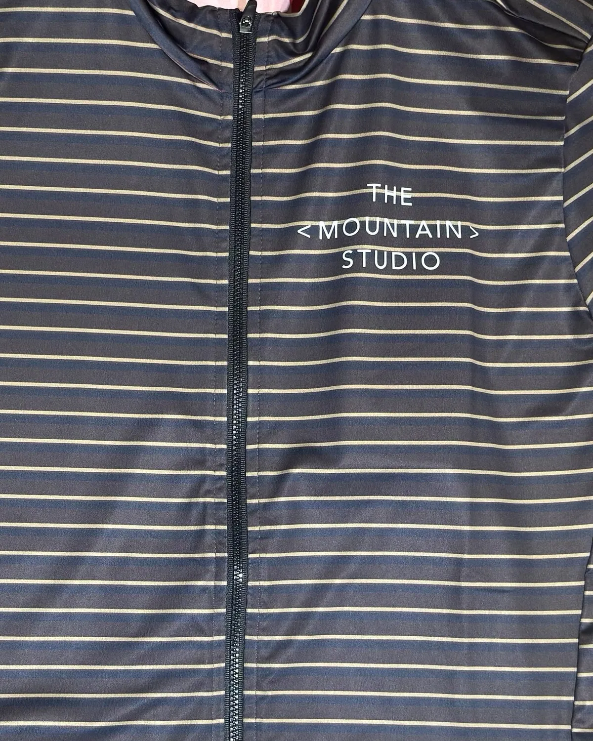 The Mountain Studio T-17 Gravel Stripe sykkeltrøye Peat stretch