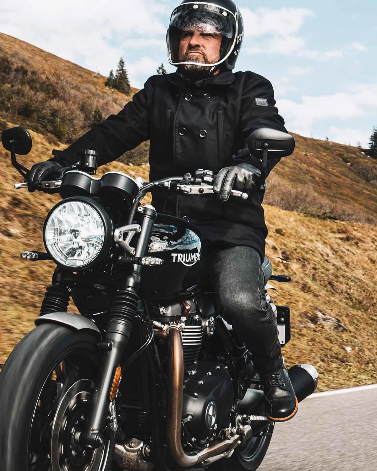 Rokker Rokkertech Tapered Slim mc-jeans svart