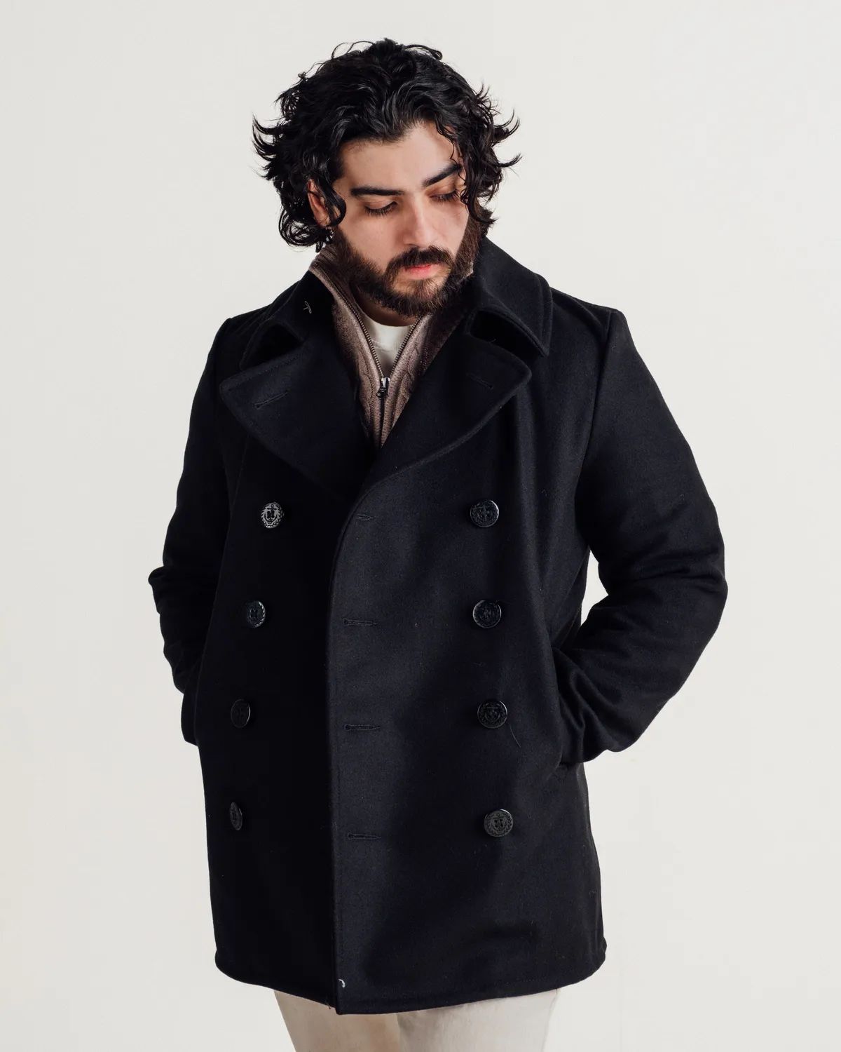 Schott NYC 751 peacoat navy ull smal
