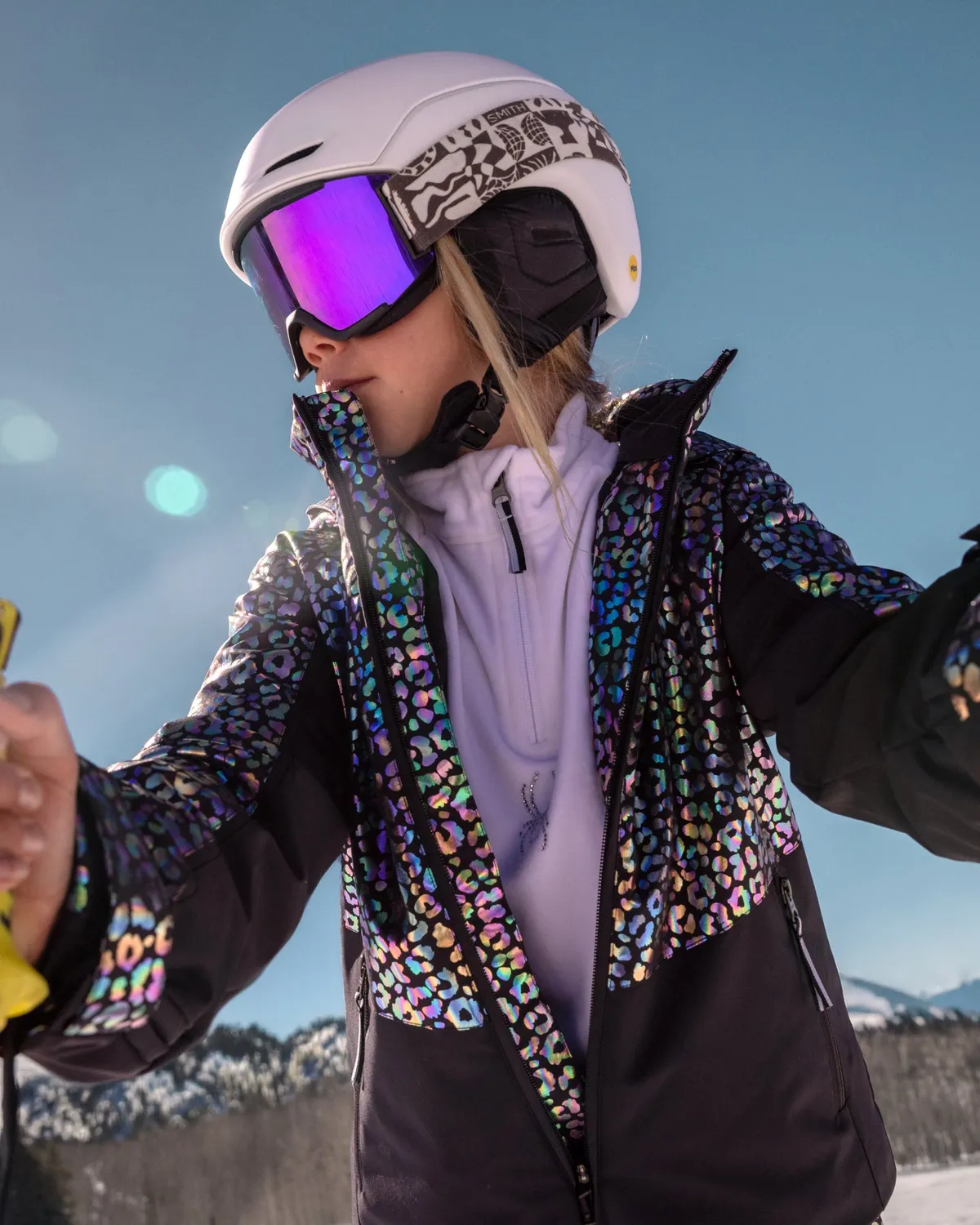 Spyder Conquer skijakke jente leopard vanntett 10K