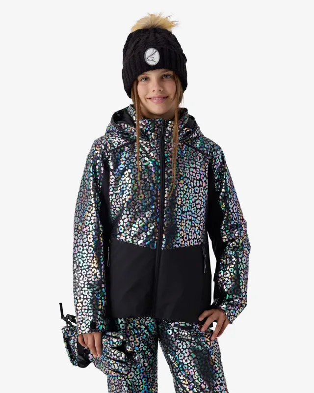 Spyder Conquer skijakke jente leopard vanntett 10K